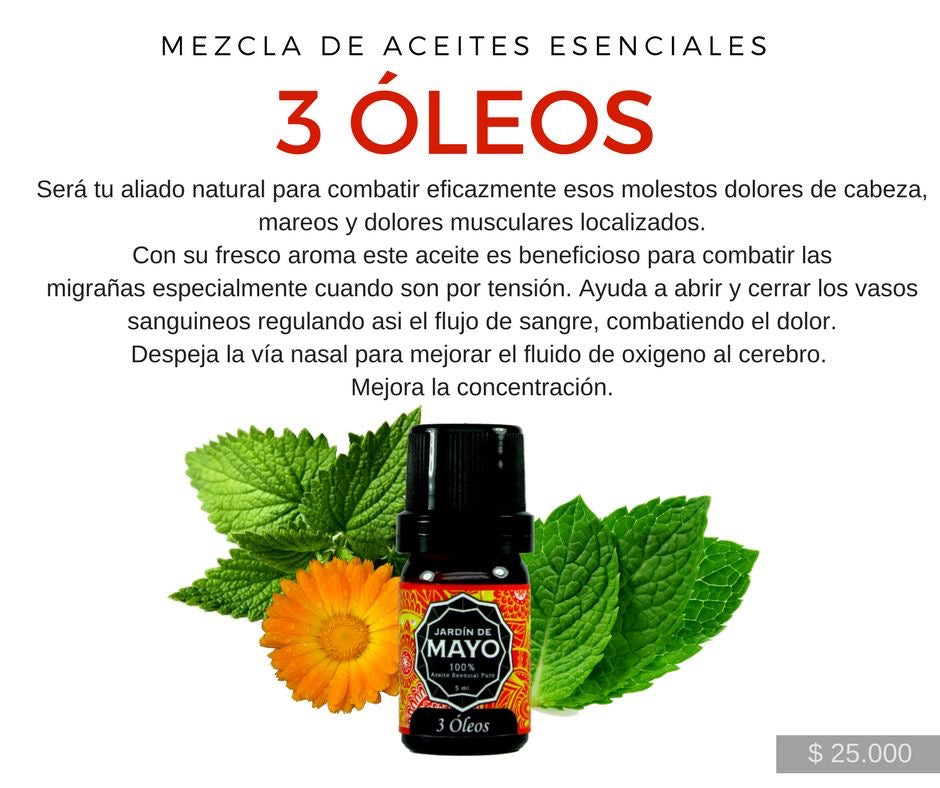 Aceite Esencial de 3 óleos 5 ml - JARDÍN DE MAYO