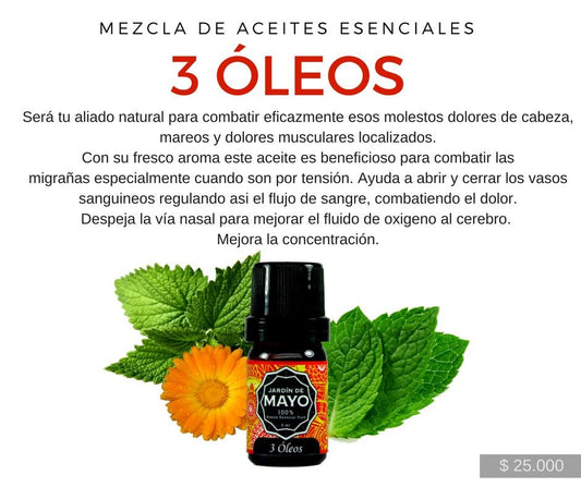 Aceite Esencial de 3 óleos 5 ml - JARDÍN DE MAYO