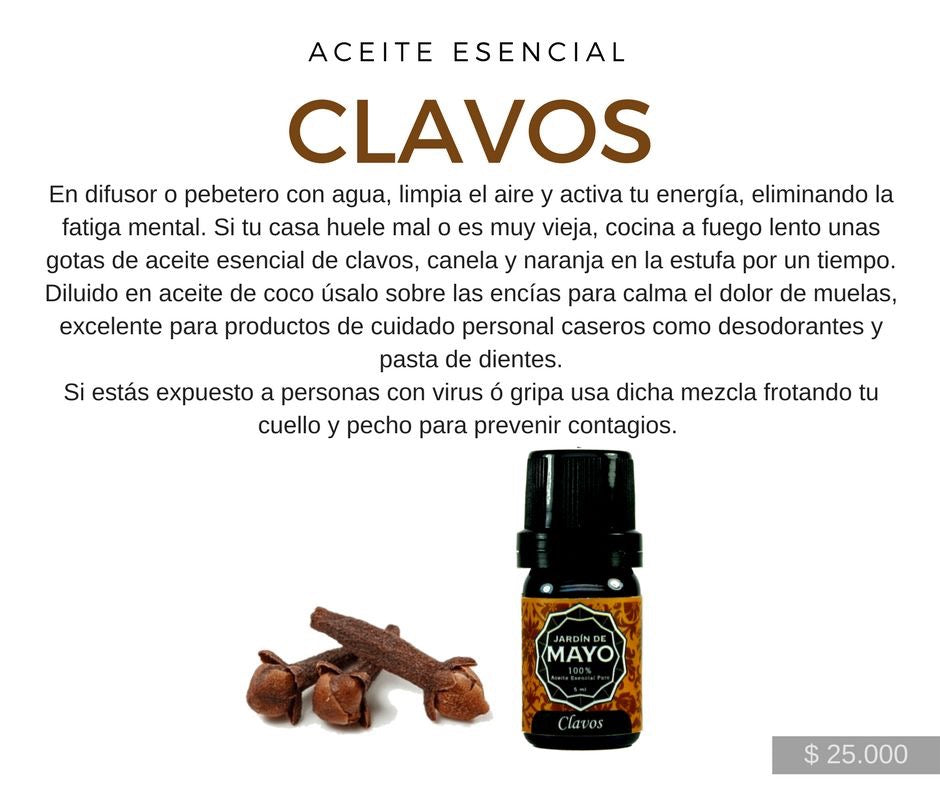 Aceite Esencial de Clavos 5 ml - JARDÍN DE MAYO