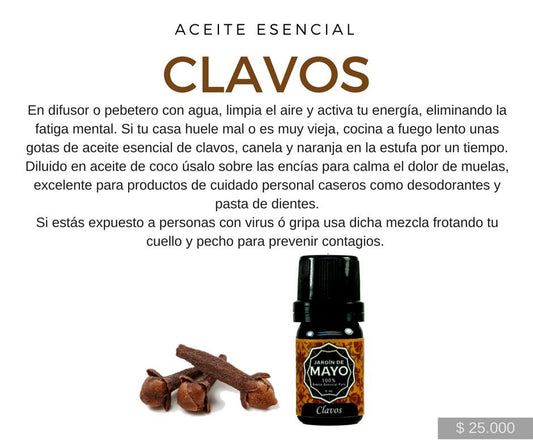 Aceite Esencial de Clavos 5 ml - JARDÍN DE MAYO