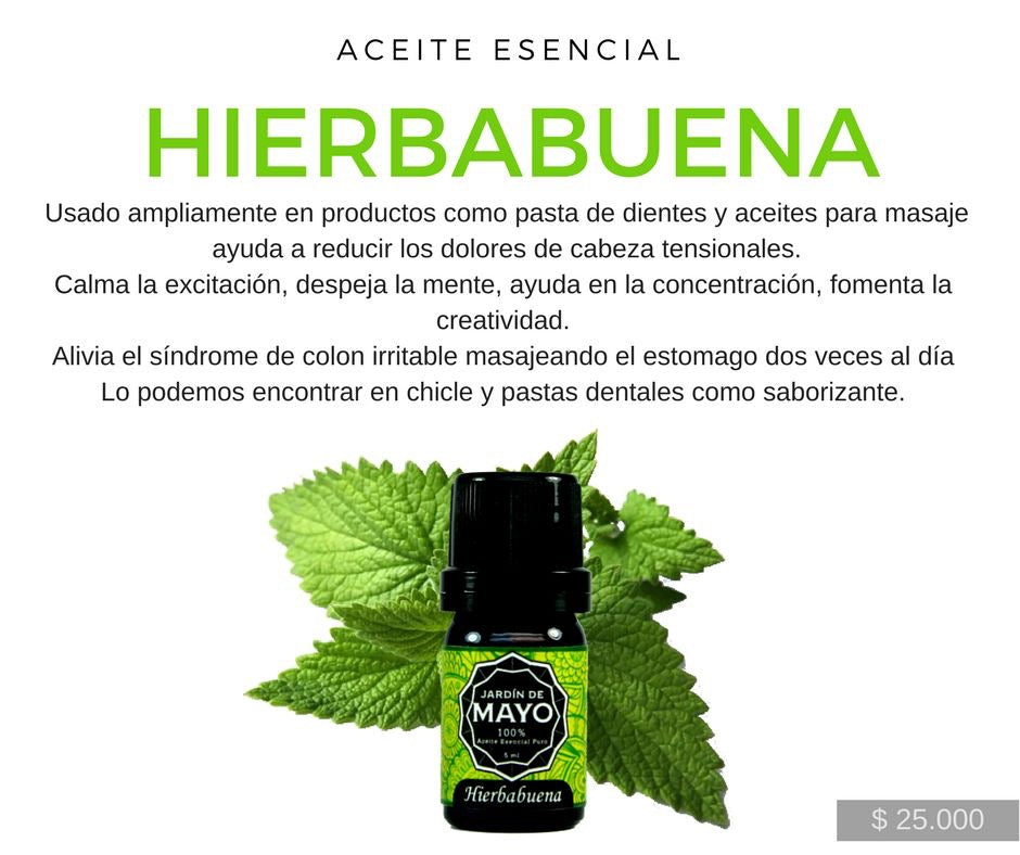 Aceite Esencial de Hierbabuena 5 ml - JARDÍN DE MAYO