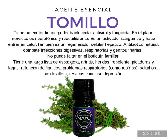 Aceite Esencial de Tomillo 5 ml - JARDÍN DE MAYO
