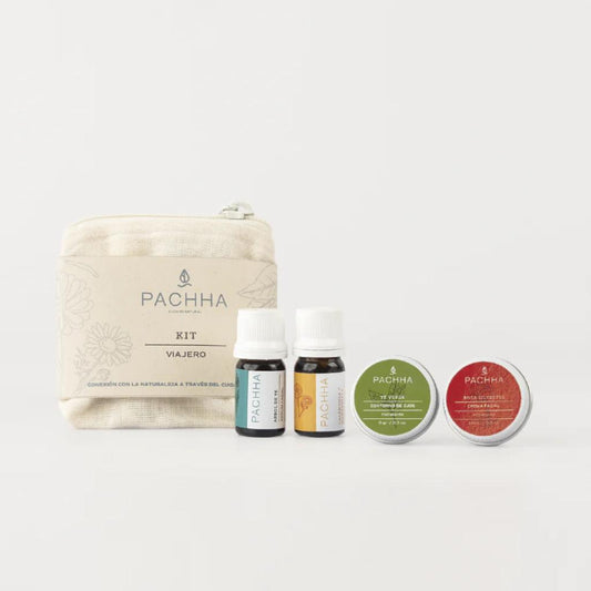 Kit viajero (4 productos + cosmetiquera) - PACHHA