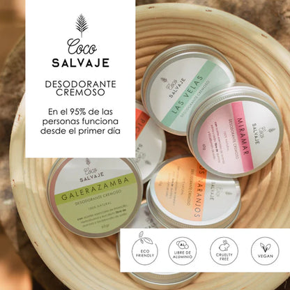 Desodorante Natural sin quimicos libre de aluminio Coco Salvaje