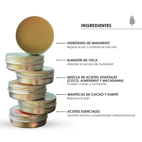 Ingredientes naturales sin quimicos desodorante cremoso Cocosalvaje